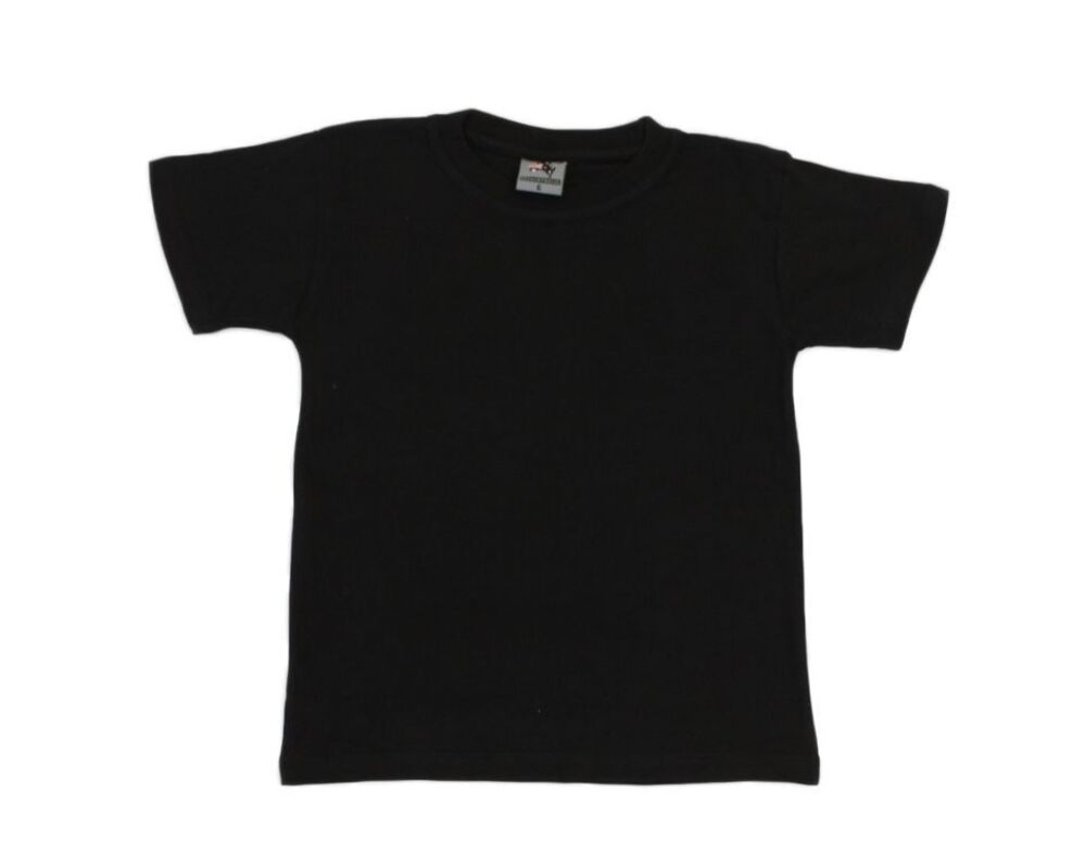 NEW Kids Childrens Boys Girls Plain T Shirt 100/% Cotton 2-14 White Black Colours