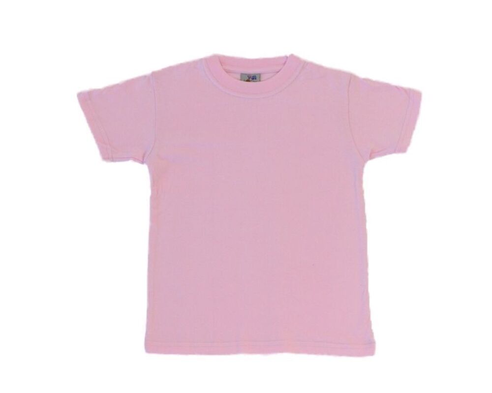 NEW Kids Childrens Boys Girls Plain T Shirt 100/% Cotton 2-14 White Black Colours