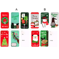 10x Christmas Paper Gift Tags w String Hang Label XMAS Wrapping Décor