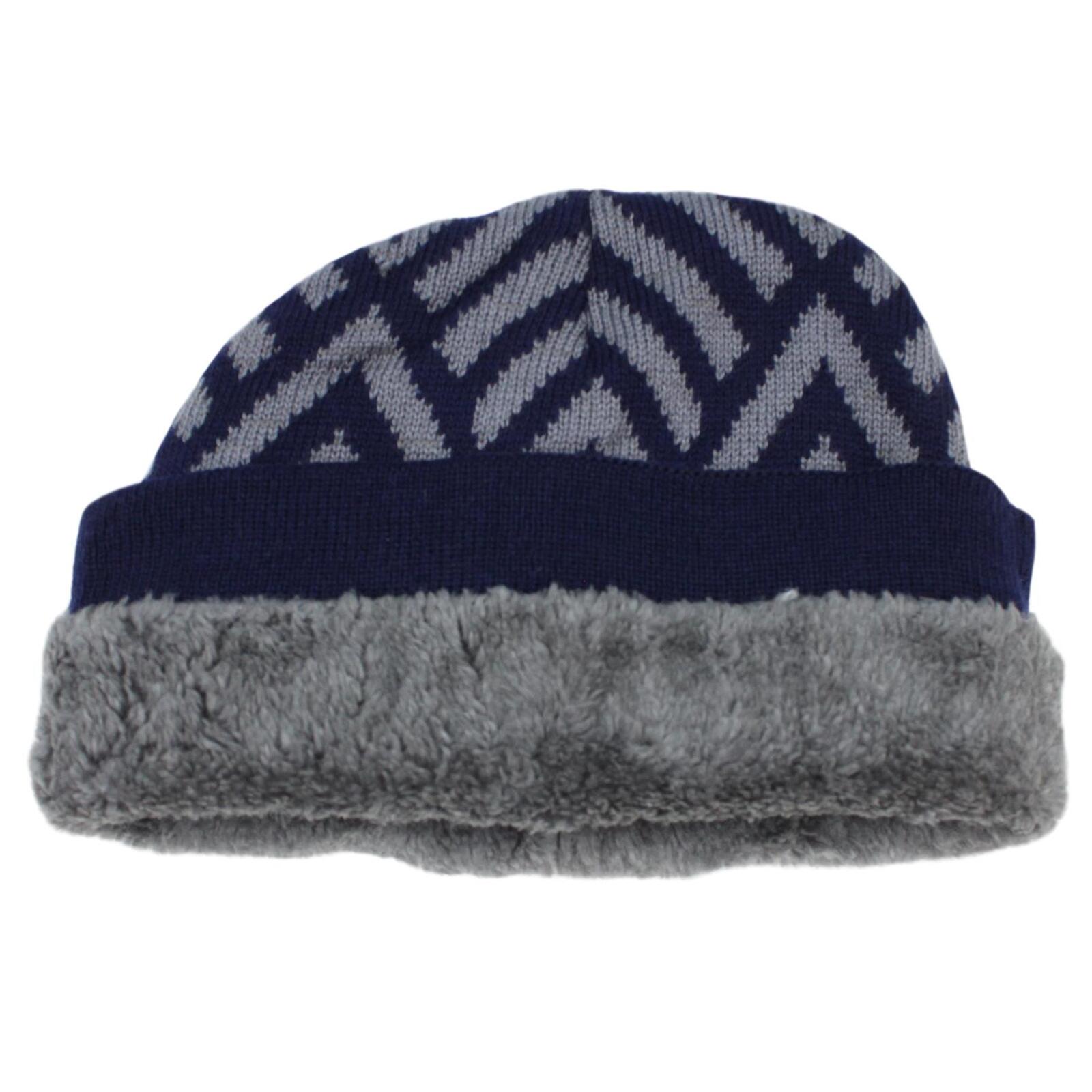 Mens Womens Unisex Beanie Winter Thermal Ski Warm Knitted Sherpa Plain Patterned - Picture 125 of 185