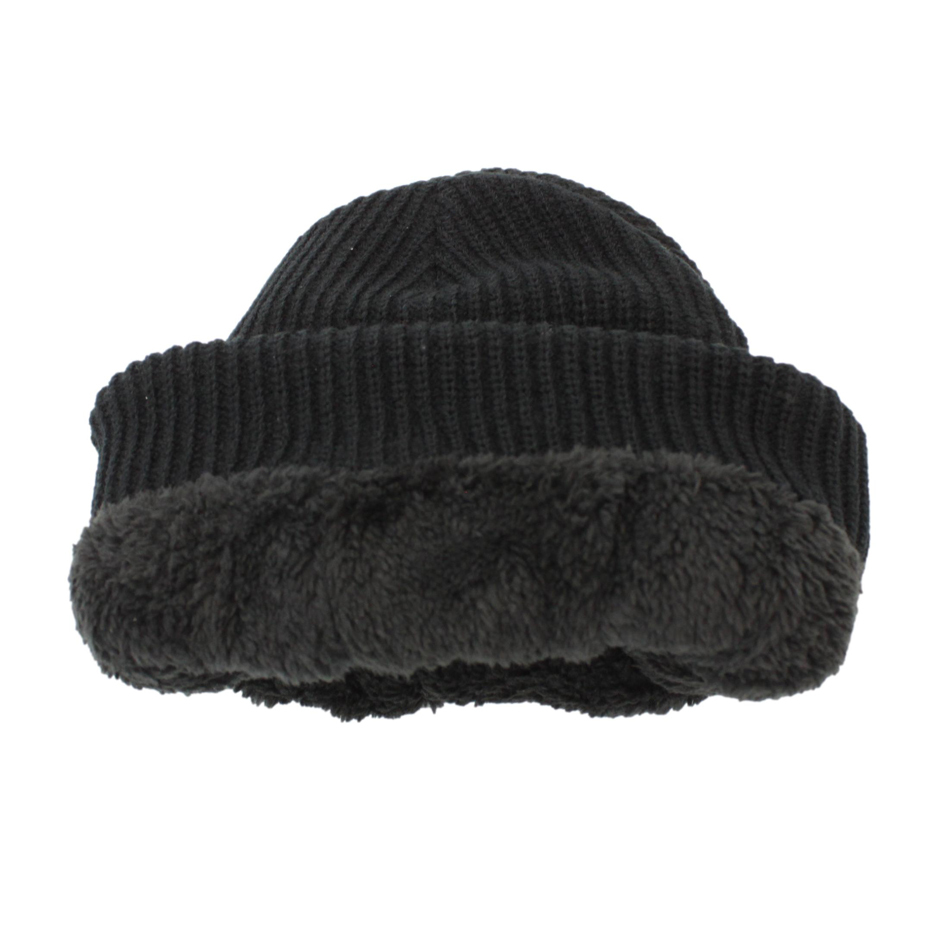 Mens Womens Unisex Beanie Winter Thermal Ski Warm Knitted Sherpa Plain Patterned - Picture 47 of 185