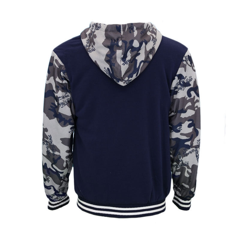 Men's Sherpa Lined Fleece Hoodie Jacket Camo Sleeve Zip Up Warm Winter Jumper - Picture 21 of 21
