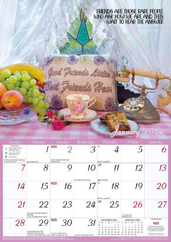 Friendships 2024 Rectangle Wall Calendar 13 Months by Bartel
