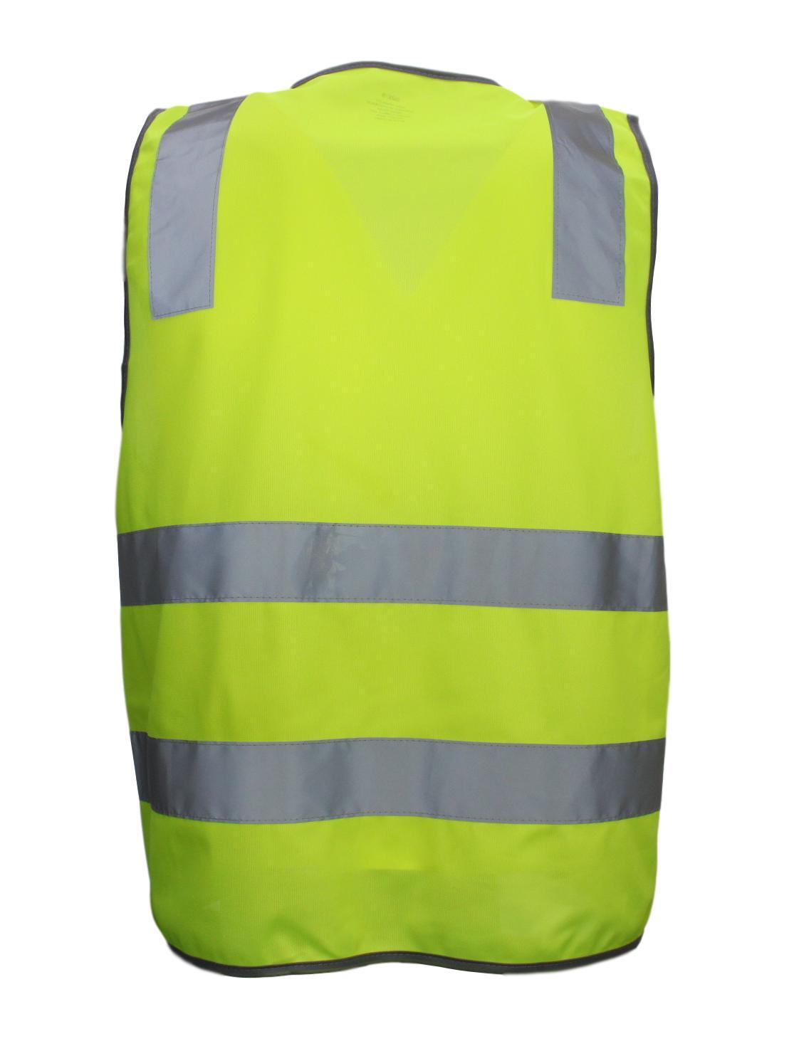 Hi Vis Safety Vest Reflective Tape Zip Up Workwear Pocket Night High Visibility - Picture 7 of 13