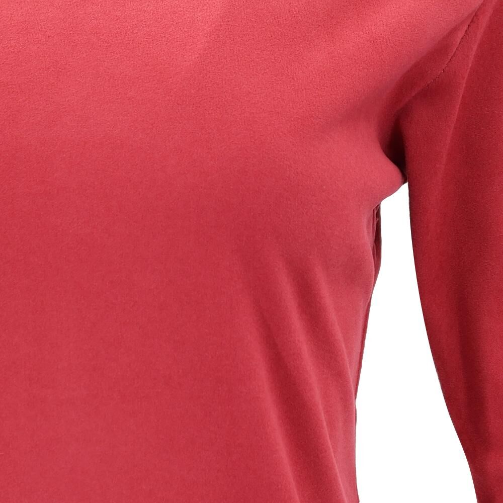Women's Long Sleeve Thermal Fleece Crew Neck Soft Stretch Plain Color T-Shirt - Picture 39 of 51