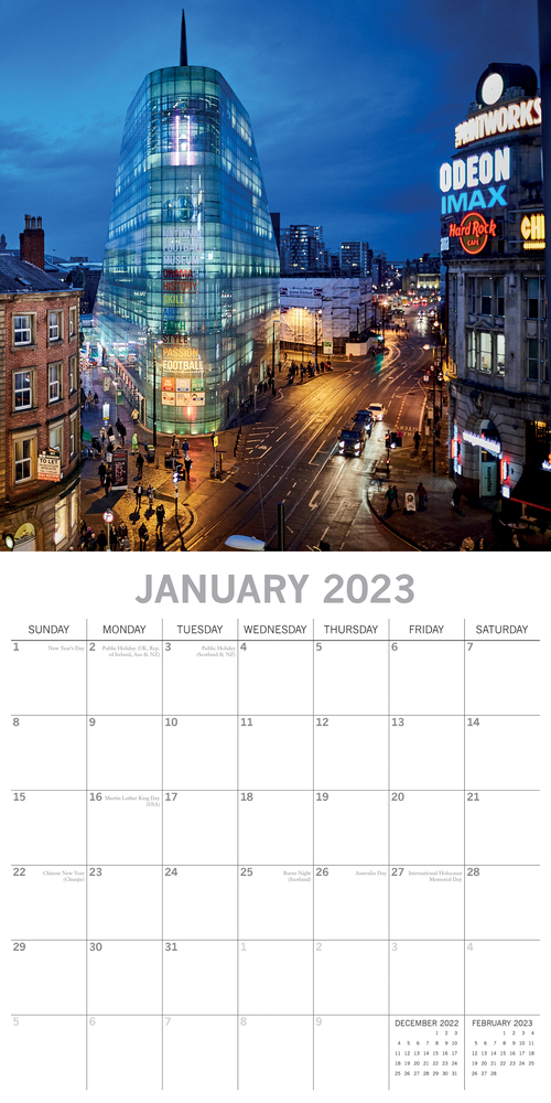 Manchester - 2023 Square Wall Calendar 16 month by Gifted Stationery Manchester - 2023 Square Wall Calendar 16 month by Gifted Stationery