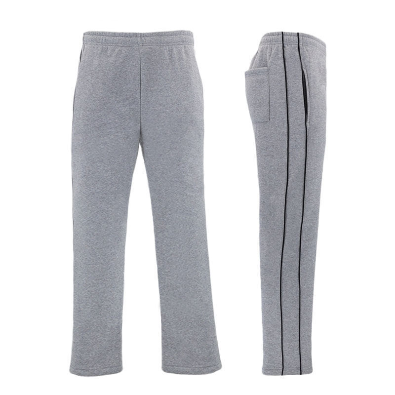 Men's Fleece Track Pants Straight Leg Elastic Waist Warm Casual Joggers - Picture 31 of 33