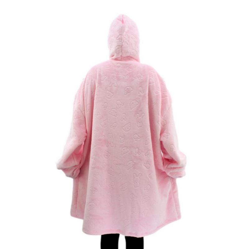 FIL Oversized Hoodie Blanket Plush Warm Big Fleece Soft Winter Pullover