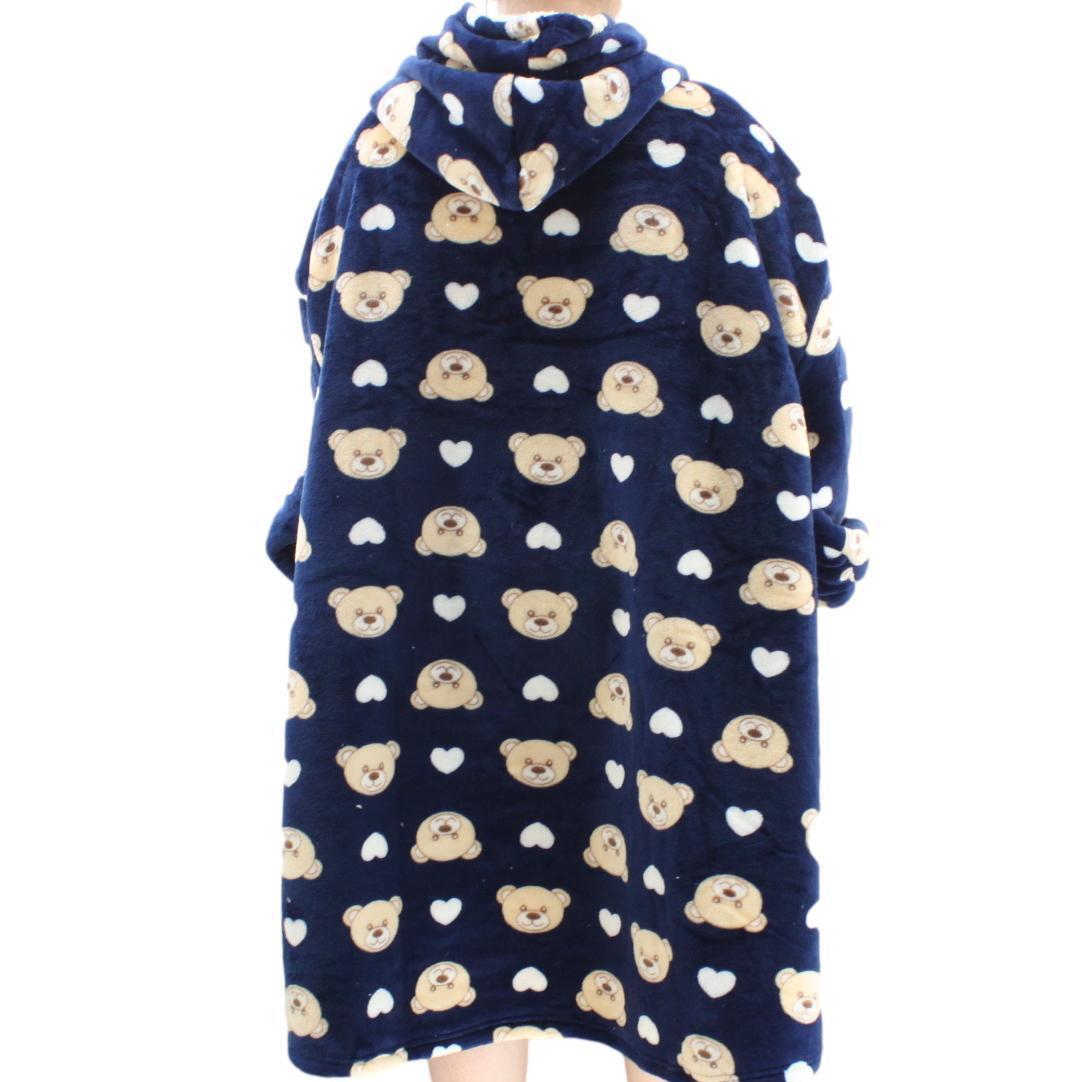 FIL Oversized Hoodie Blanket Plush Warm Big Fleece Soft Winter Pullover