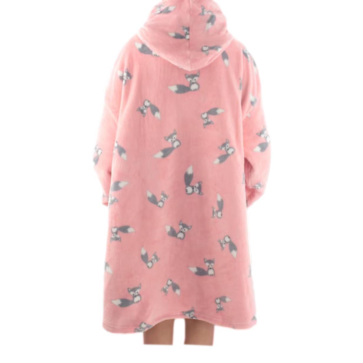 FIL Oversized Hoodie Blanket Plush Warm Big Fleece Soft Winter Pullover