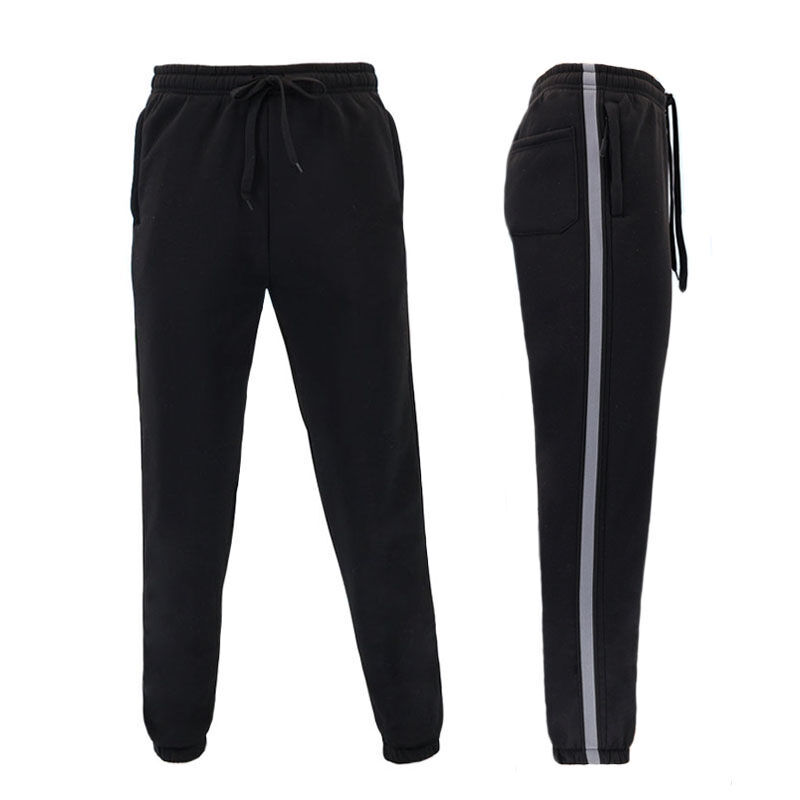 Men's Fleece Track Pants Joggers Elastic Cuff Zip Pockets Casual Sweatpants - Picture 5 of 24
