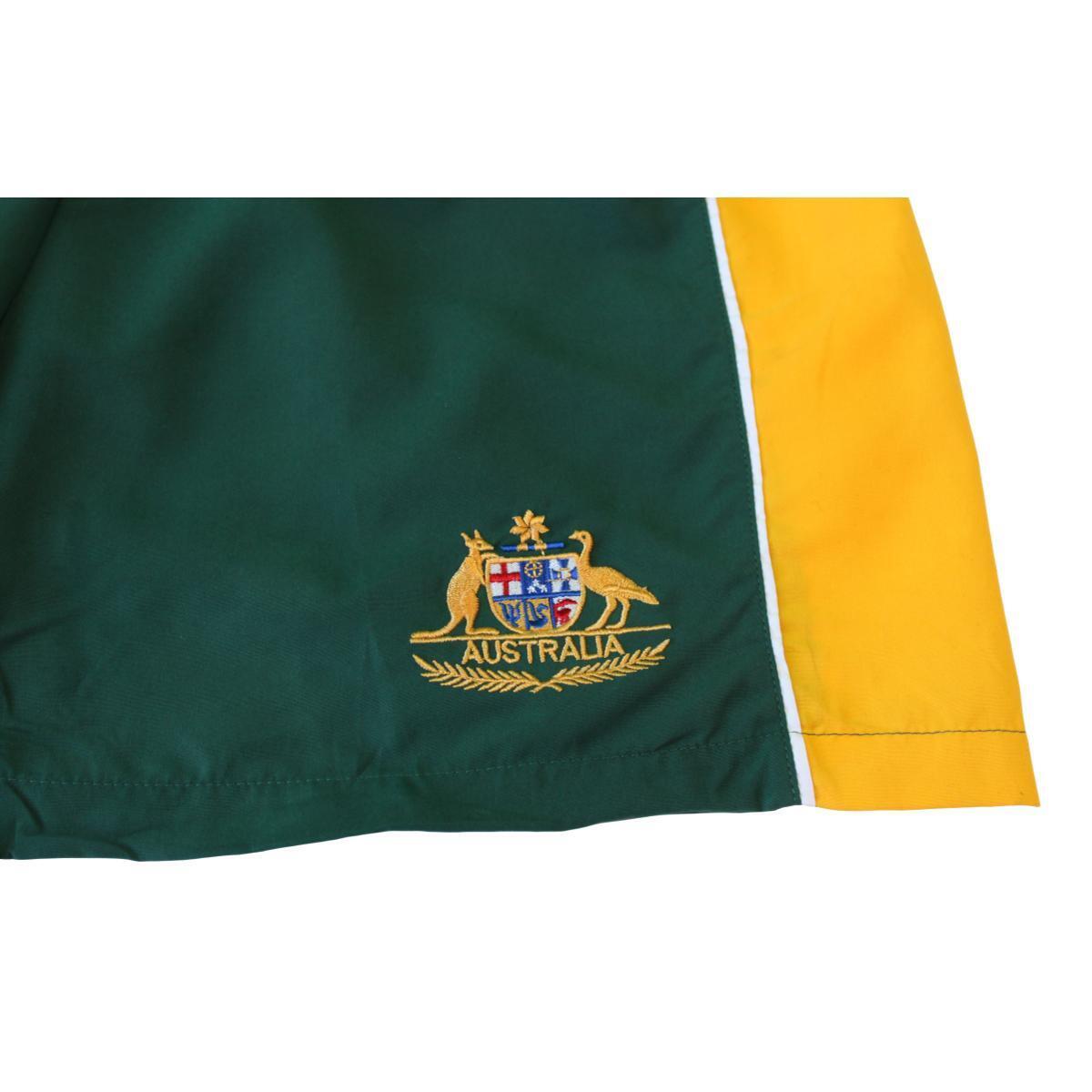 Men's Board Sports Shorts Australian Day Souvenir Beach Swim Gym - Green & Gold - Picture 10 of 17