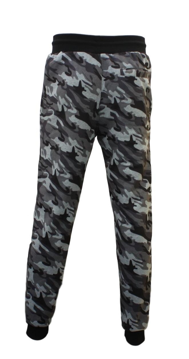 Mens Camouflage Track Pants Jogger Camo Gym Slim Fit Fleeced Trousers ...