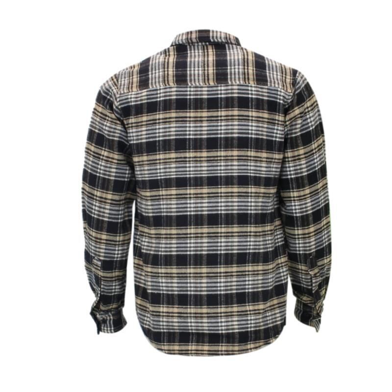 Men's Flannelette Shirt Long Sleeve Check Print Pattern Cotton Flannel - Picture 64 of 65