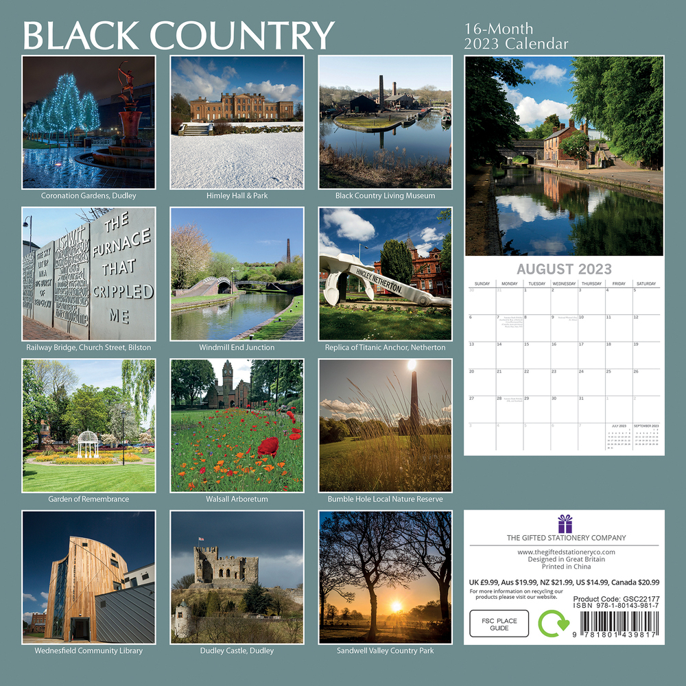 Black Country - 2023 Square Wall Calendar 16 month by Gifted Stationery Black Country - 2023 Square Wall Calendar 16 month by Gifted Stationery