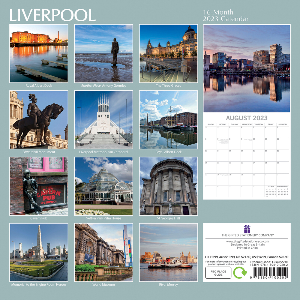 Liverpool - 2023 Square Wall Calendar 16 month by Gifted Stationery Liverpool - 2023 Square Wall Calendar 16 month by Gifted Stationery