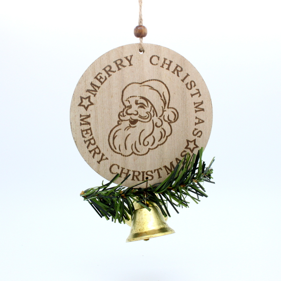 Set of 6 Christmas XMAS Wooden Plaque Sign Hanging Tree Ornament Jingle