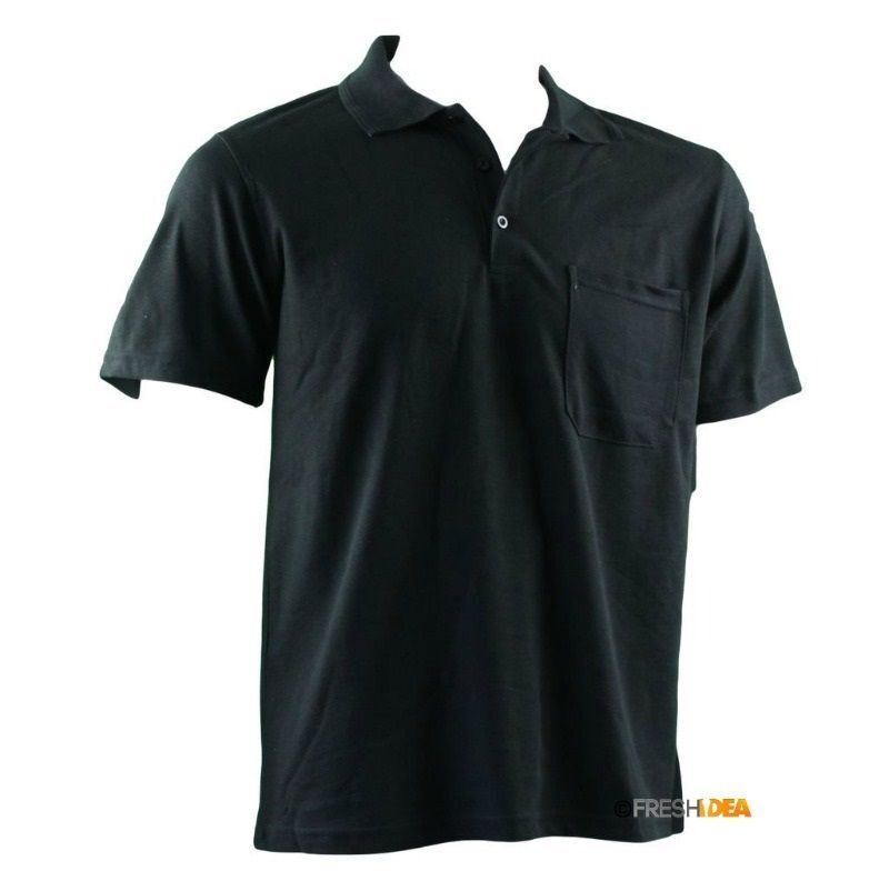 Download New Men's Short Sleeve Polo T Shirt Tee Basic Plain Black ...