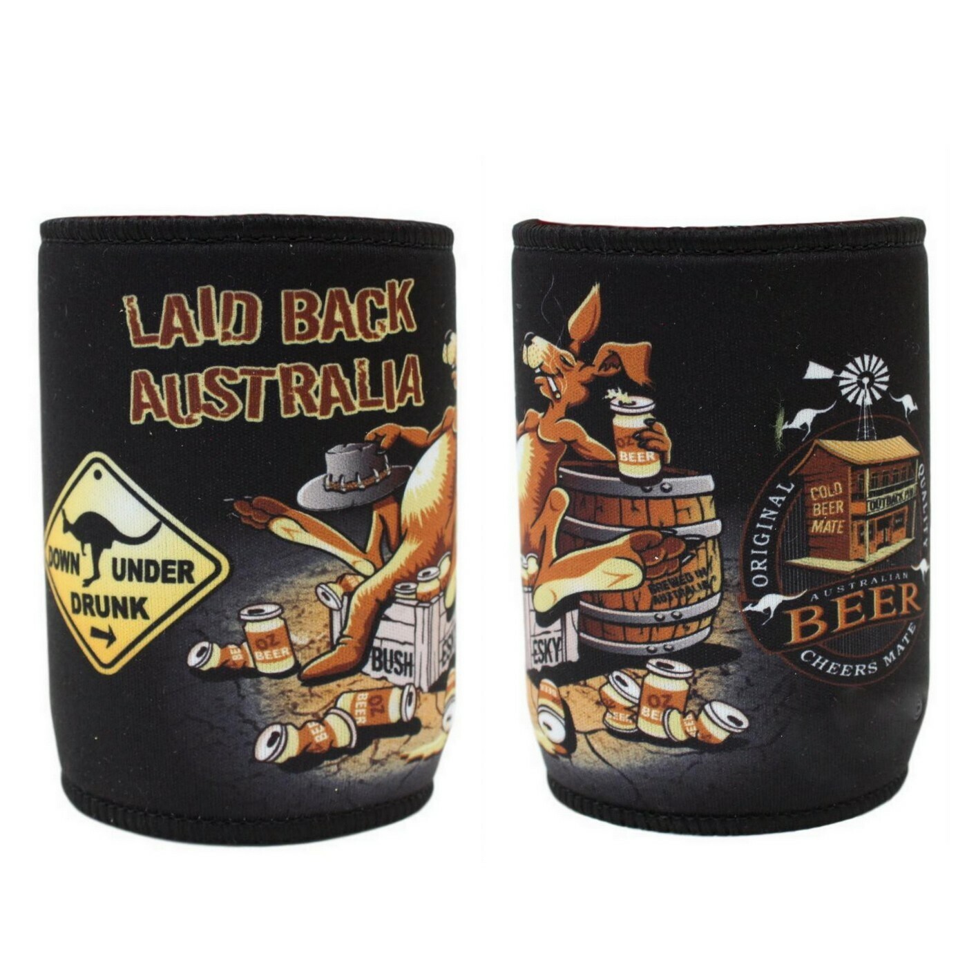 Stubby Holder Stubbie Can Beer Bottle Drink Cooler Australia Flag Funny