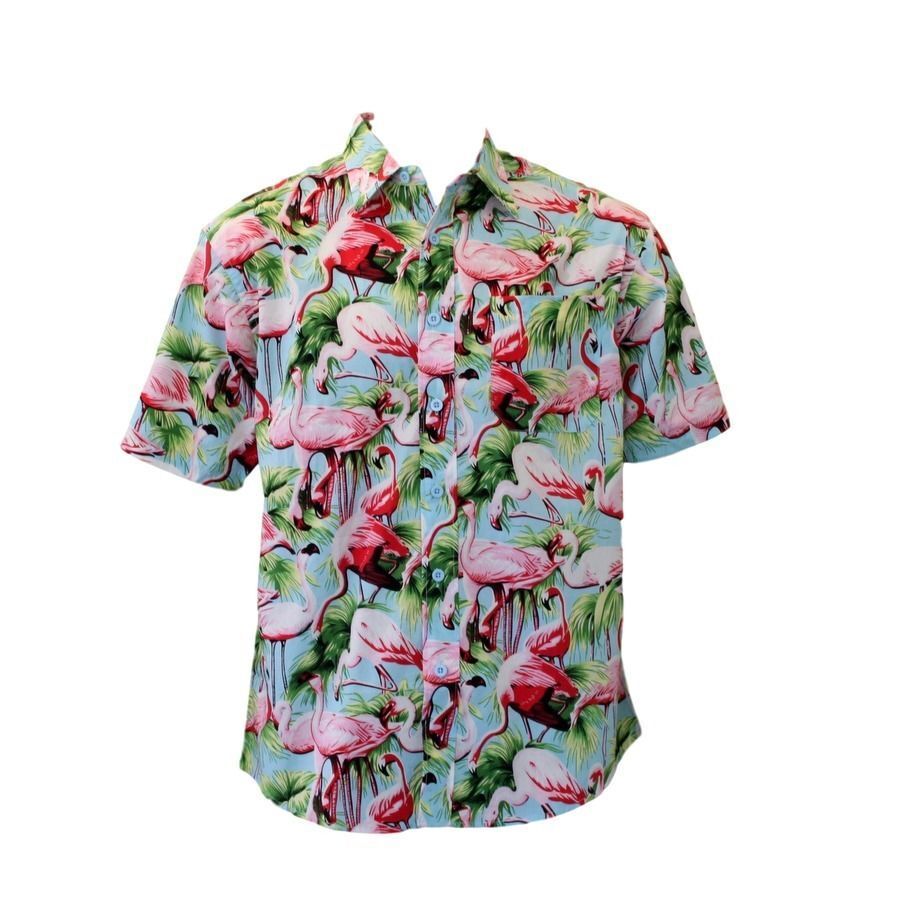 NEW Men's Short Sleeve 100% Cotton Shirt Tropical Hawaiian Summer Style ...