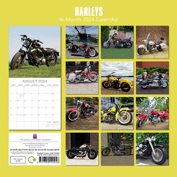 Harleys 2024 Square Wall Calendar 16 month by Gifted Stationery (25)