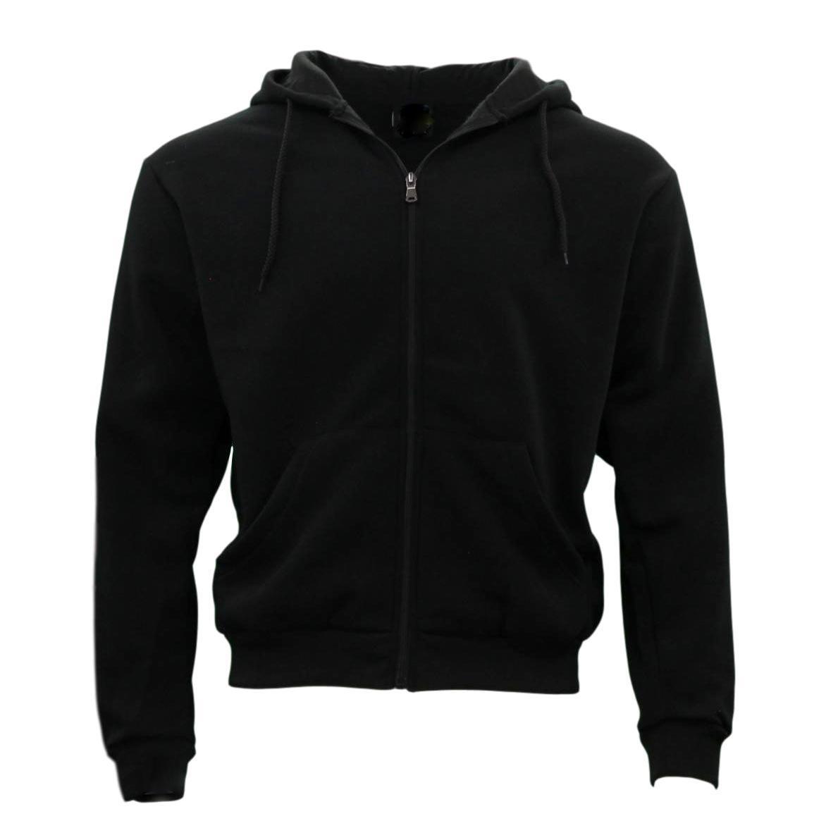 Adult Unisex Men's Zip Up Hoodie w Fleece Hooded Jacket Jumper Basic ...