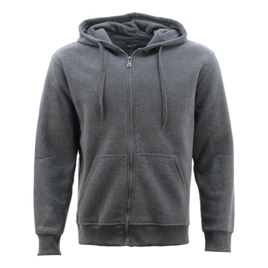 Adult Unisex Men's Zip Up Hoodie w Fleece Hooded Jacket Jumper Basic Blank  Plain