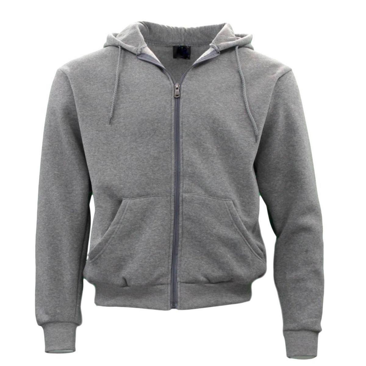 Adult Unisex Men's Zip Up Hoodie w Fleece Hooded Jacket Jumper Basic ...