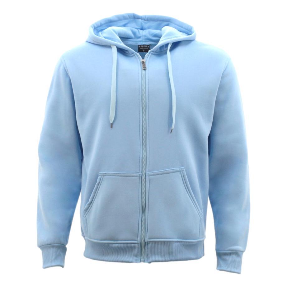 Adult Unisex Men's Zip Up Hoodie w Fleece Hooded Jacket Jumper Basic Blank  Plain