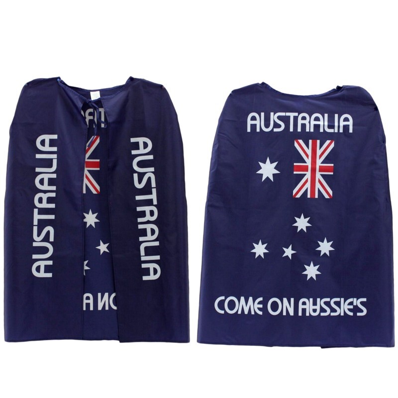 Australian Flag Cape Cloak Open Wrap Australia Day Aussie Costume Dress ...