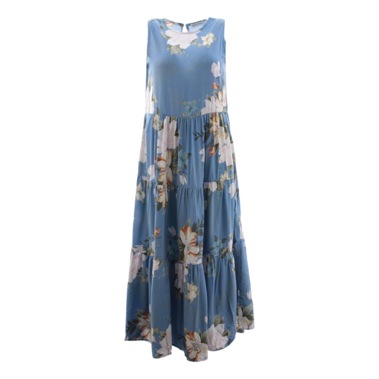 FIL Women's Sleeveless Maxi Summer Dress Boho Floral Beach Party Long Sundress - Picture 10 of 25