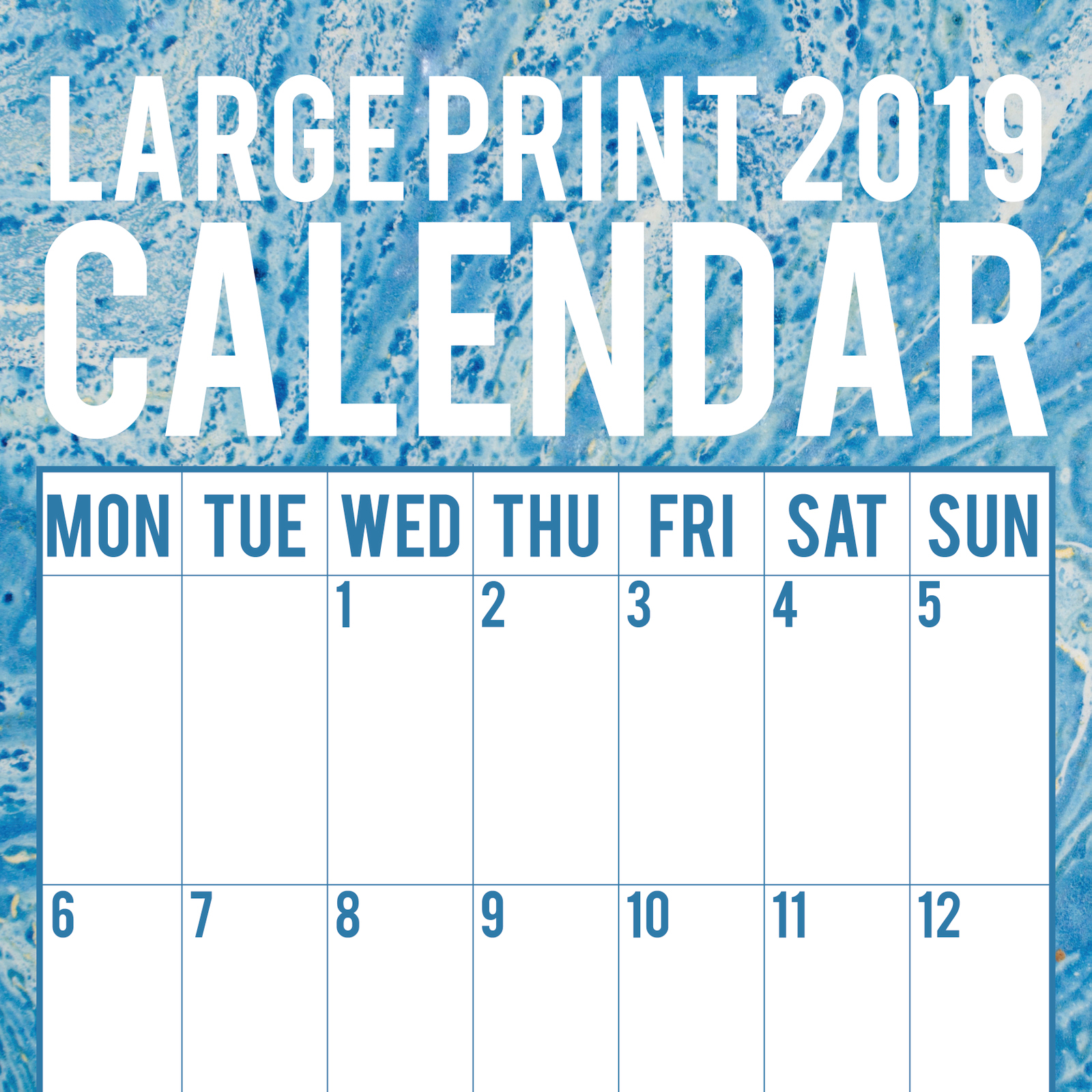 large print calendar 2019 wall calendar 16 month premium square print a calendar 2019