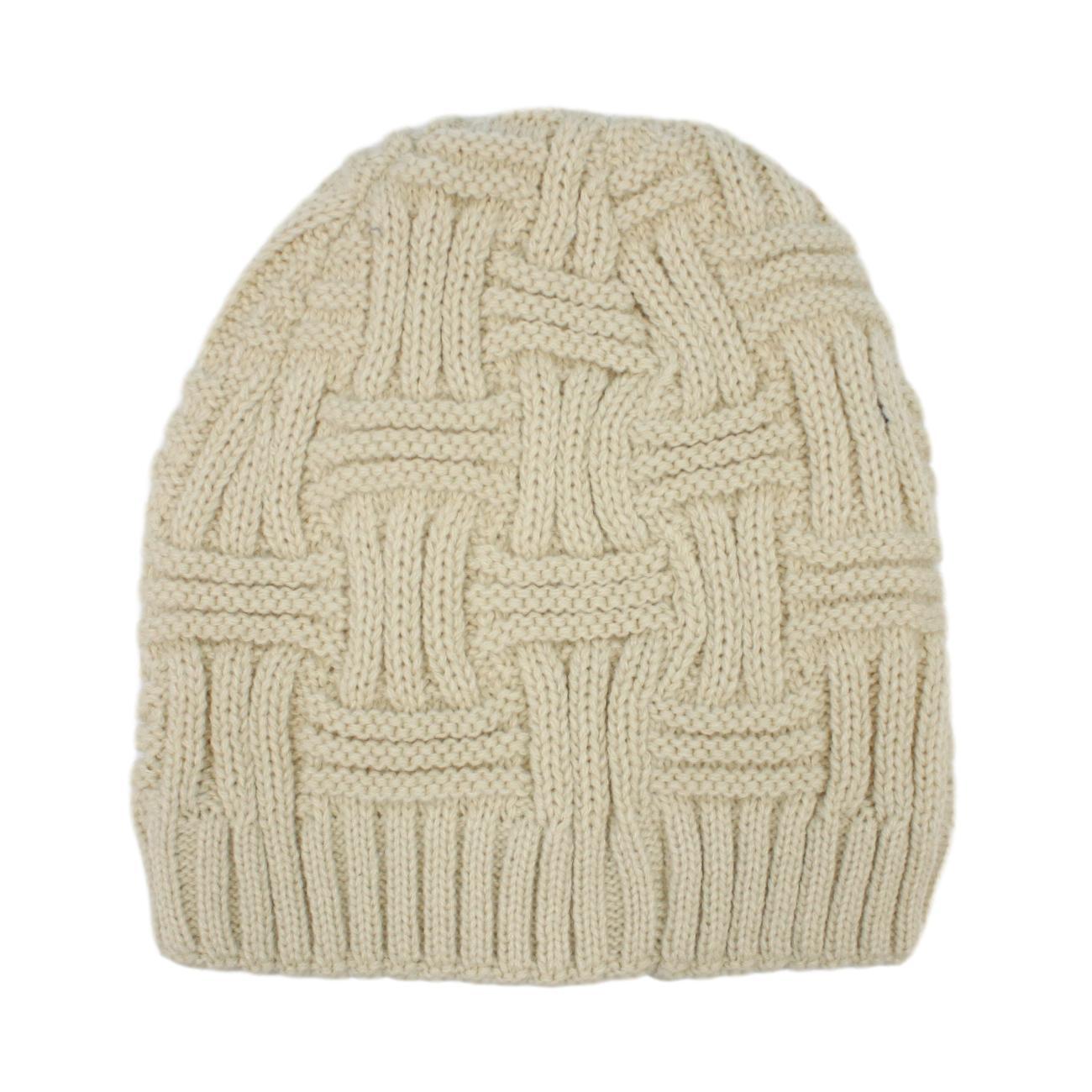 Mens Womens Unisex Beanie Winter Thermal Ski Warm Knitted Sherpa Plain Patterned - Picture 98 of 185