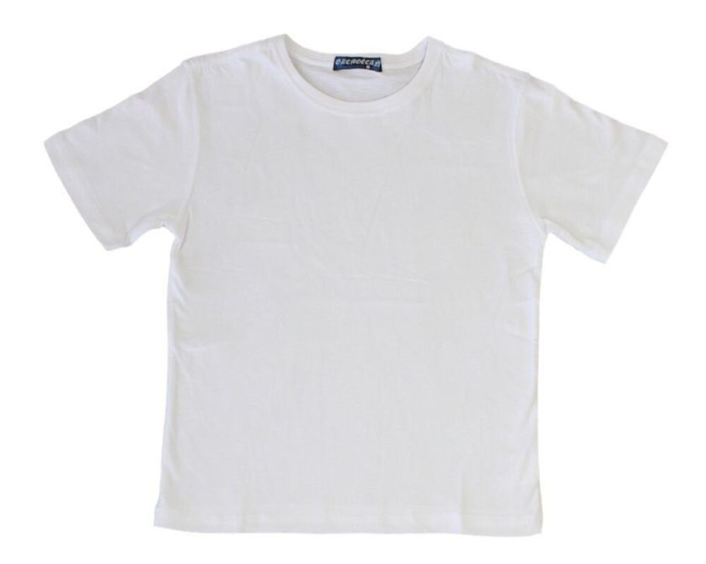 NEW Kids Childrens Boys Girls Plain T Shirt 100% Cotton 4-16 White ...