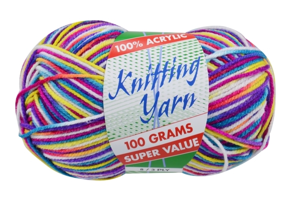 5x 100g Knitting Yarn 3/8 Ply Super Soft Acrylic Knitting Wool Solid