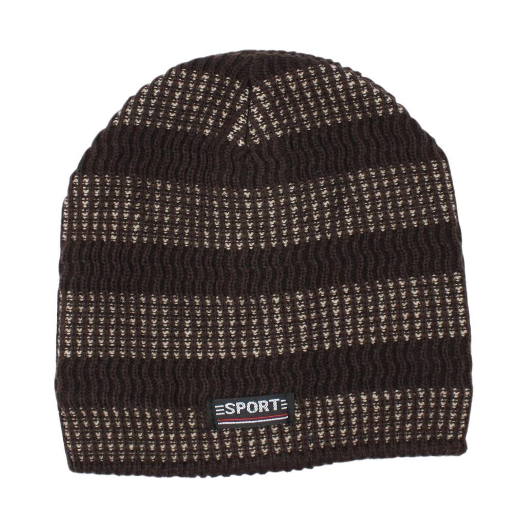 Mens Womens Unisex Beanie Winter Thermal Ski Warm Knitted Sherpa Plain Patterned - Picture 85 of 185