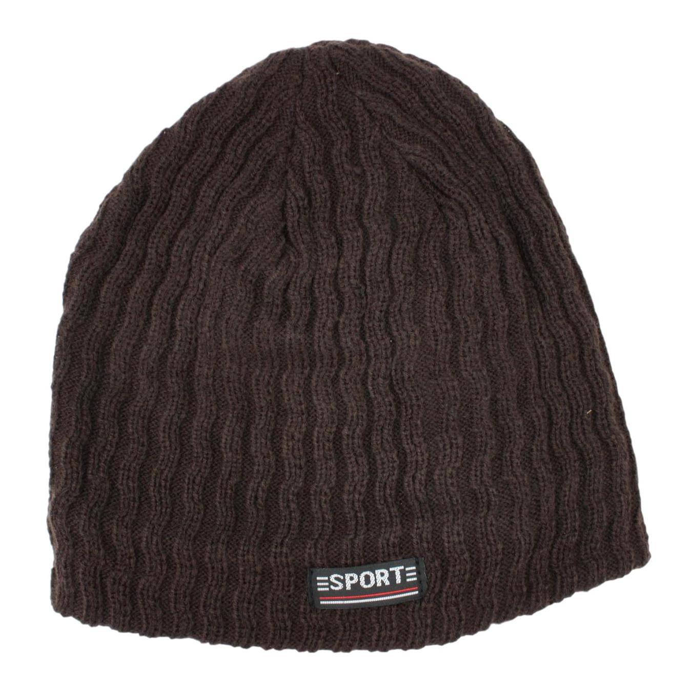 Mens Womens Unisex Beanie Winter Thermal Ski Warm Knitted Sherpa Plain Patterned - Picture 142 of 185
