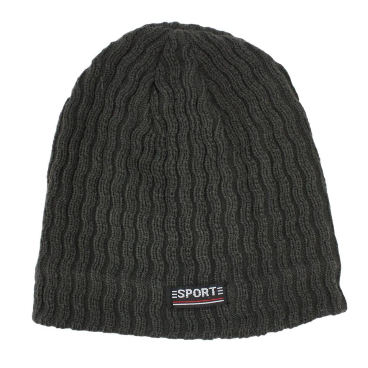 Mens Womens Unisex Beanie Winter Thermal Ski Warm Knitted Sherpa Plain Patterned - Picture 143 of 185