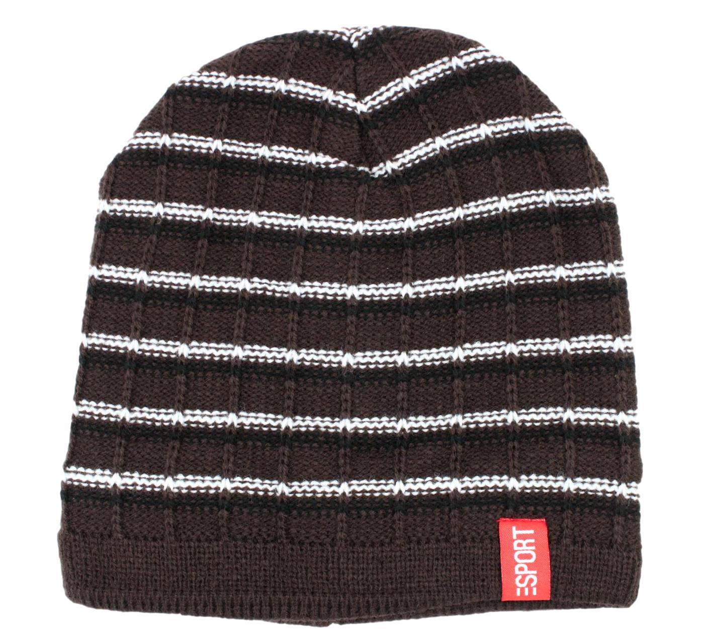 Mens Womens Unisex Beanie Winter Thermal Ski Warm Knitted Sherpa Plain Patterned - Picture 137 of 185