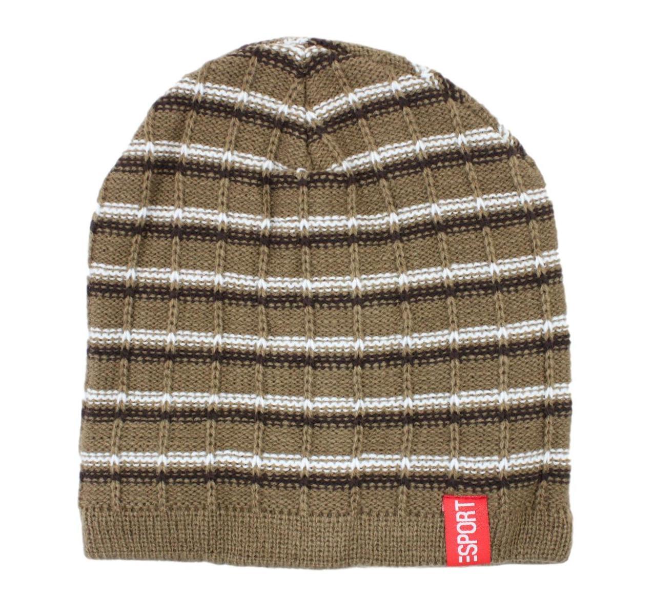 Mens Womens Unisex Beanie Winter Thermal Ski Warm Knitted Sherpa Plain Patterned - Picture 139 of 185