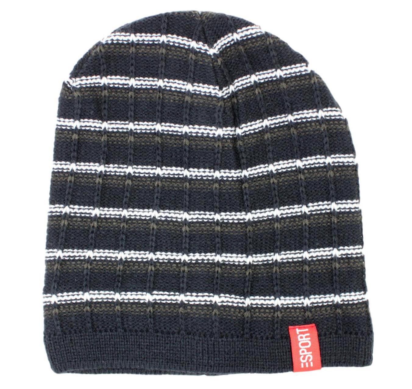 Mens Womens Unisex Beanie Winter Thermal Ski Warm Knitted Sherpa Plain Patterned - Picture 140 of 185