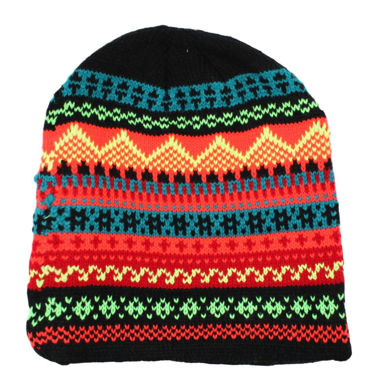 Mens Womens Unisex Beanie Winter Thermal Ski Warm Knitted Sherpa Plain Patterned - Picture 74 of 185