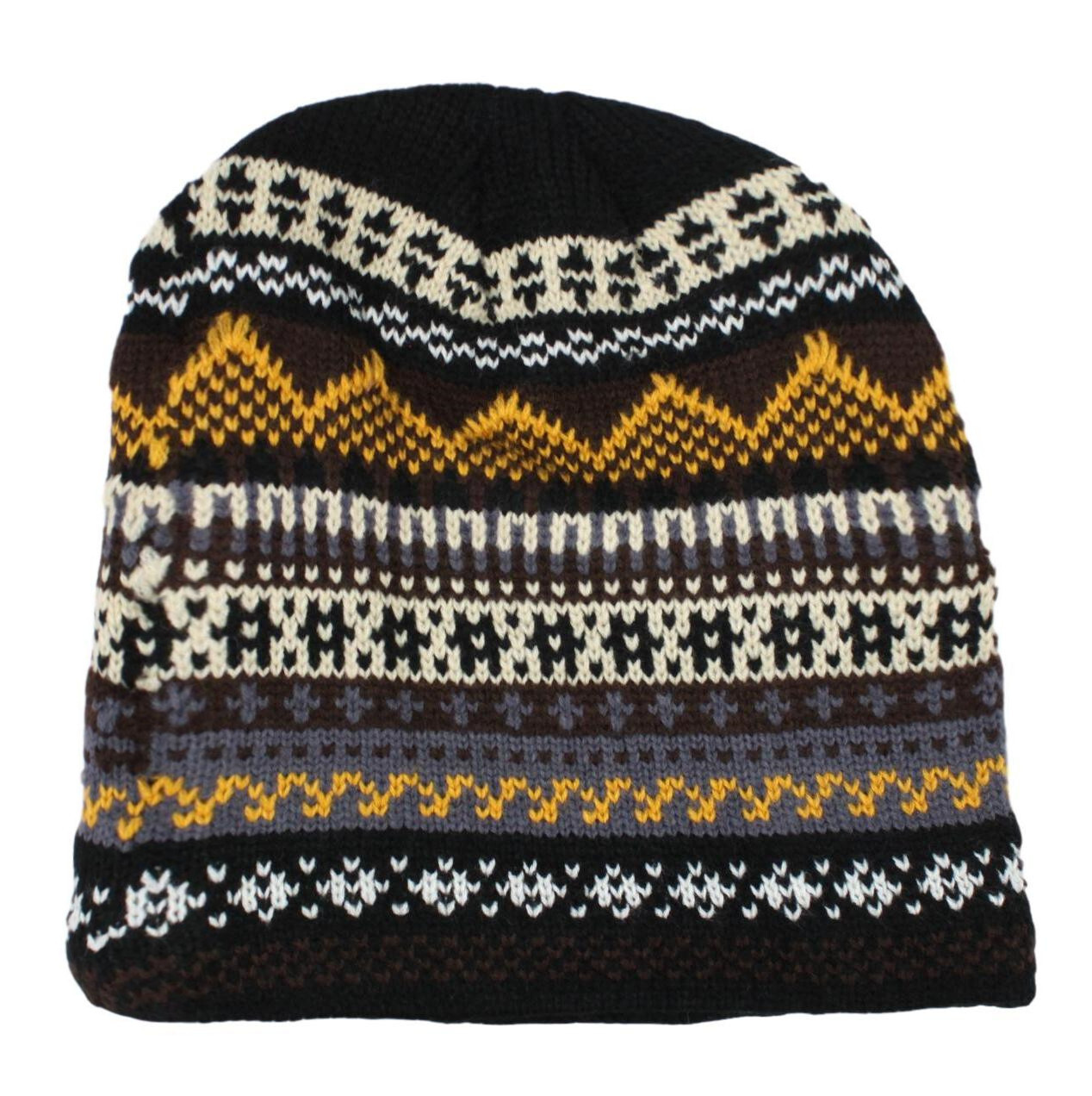 Mens Womens Unisex Beanie Winter Thermal Ski Warm Knitted Sherpa Plain Patterned - Picture 76 of 185