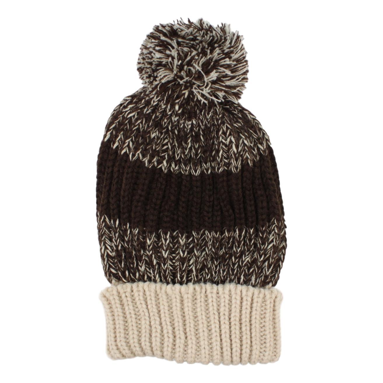 Mens Womens Unisex Beanie Winter Thermal Ski Warm Knitted Sherpa Plain Patterned - Picture 132 of 185