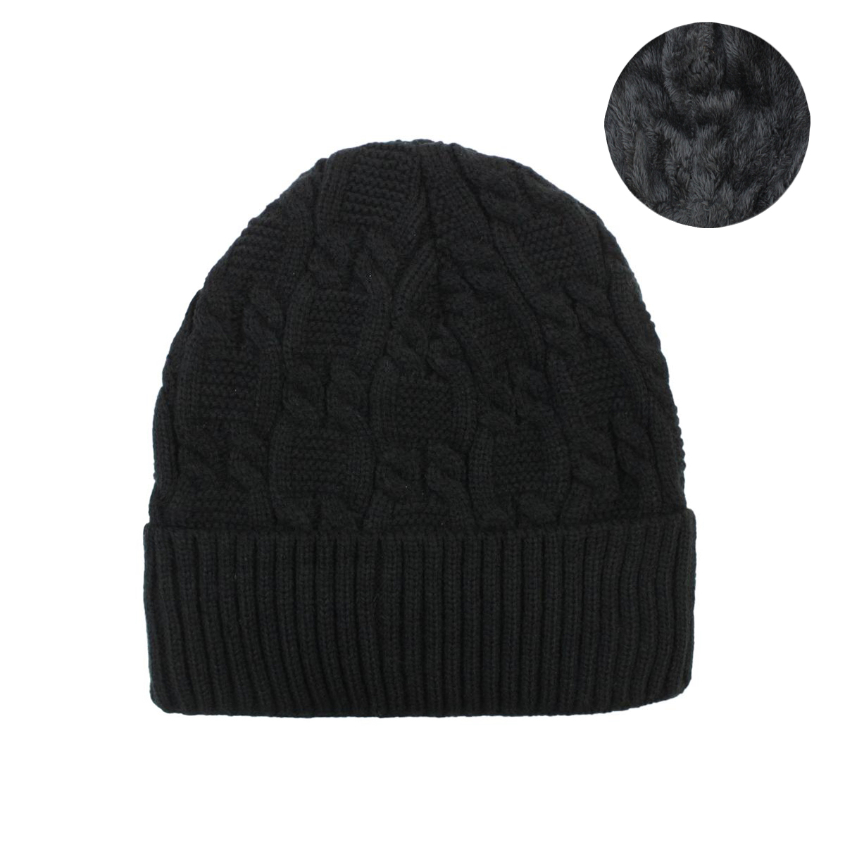 Mens Womens Unisex Beanie Winter Thermal Ski Warm Knitted Sherpa Plain Patterned - Picture 111 of 185