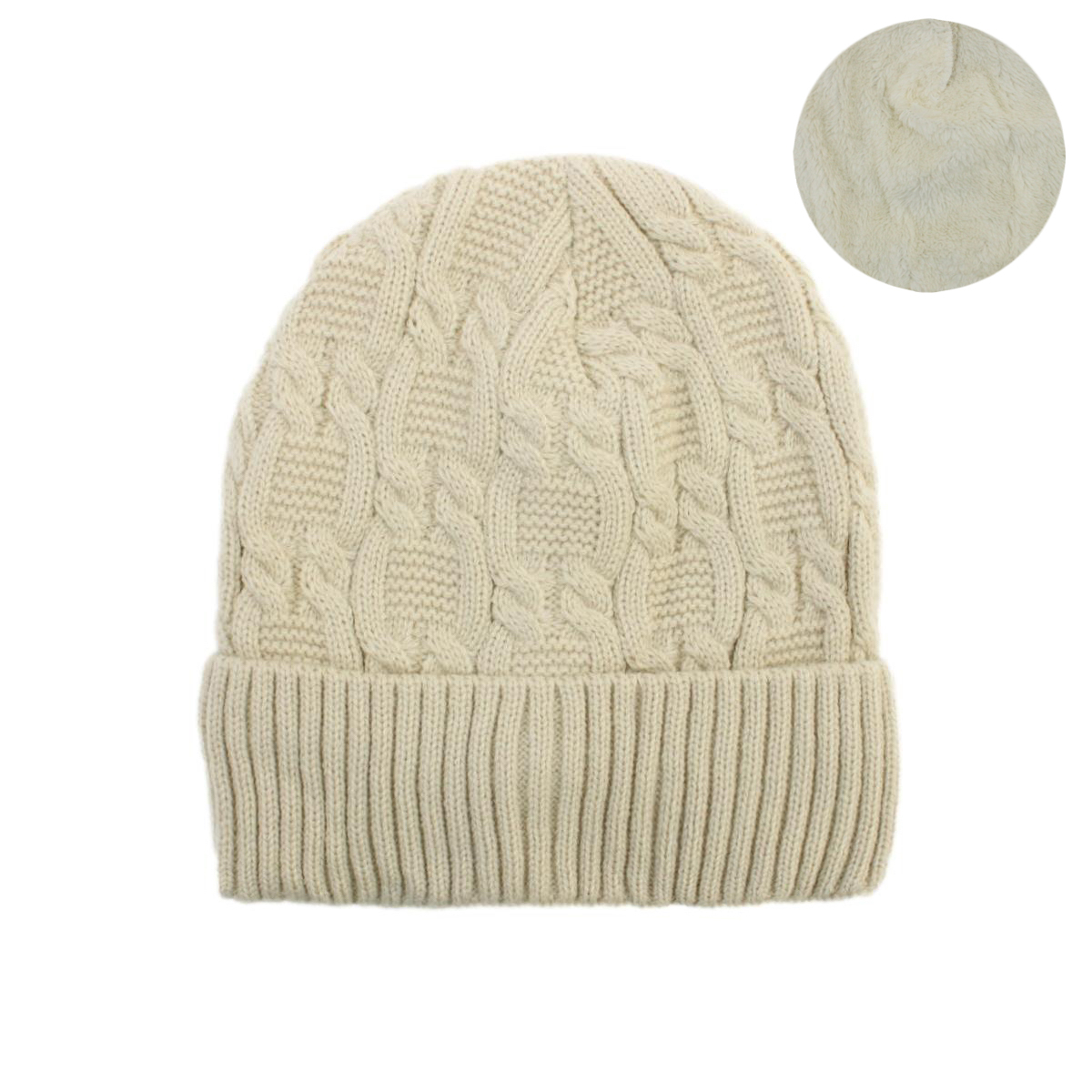Mens Womens Unisex Beanie Winter Thermal Ski Warm Knitted Sherpa Plain Patterned - Picture 112 of 185