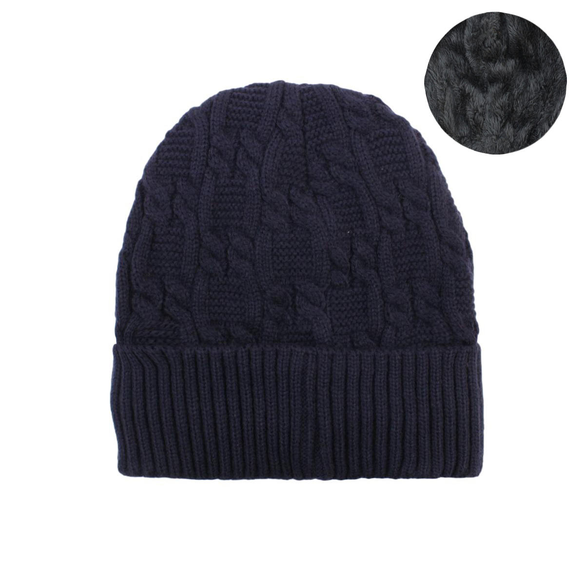 Mens Womens Unisex Beanie Winter Thermal Ski Warm Knitted Sherpa Plain Patterned - Picture 115 of 185