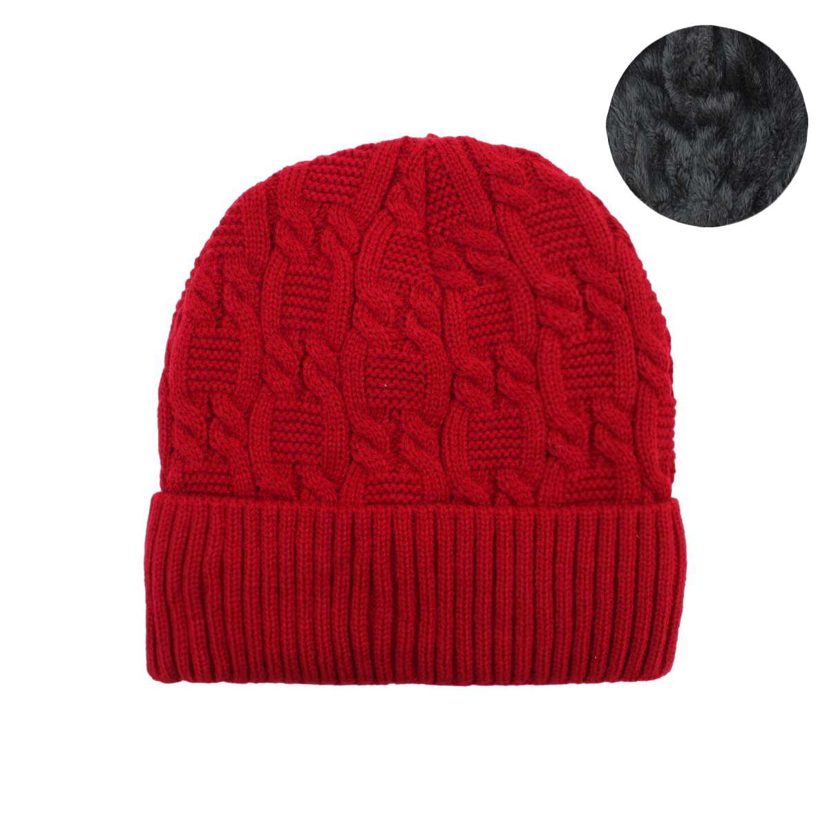Mens Womens Unisex Beanie Winter Thermal Ski Warm Knitted Sherpa Plain Patterned - Picture 116 of 185