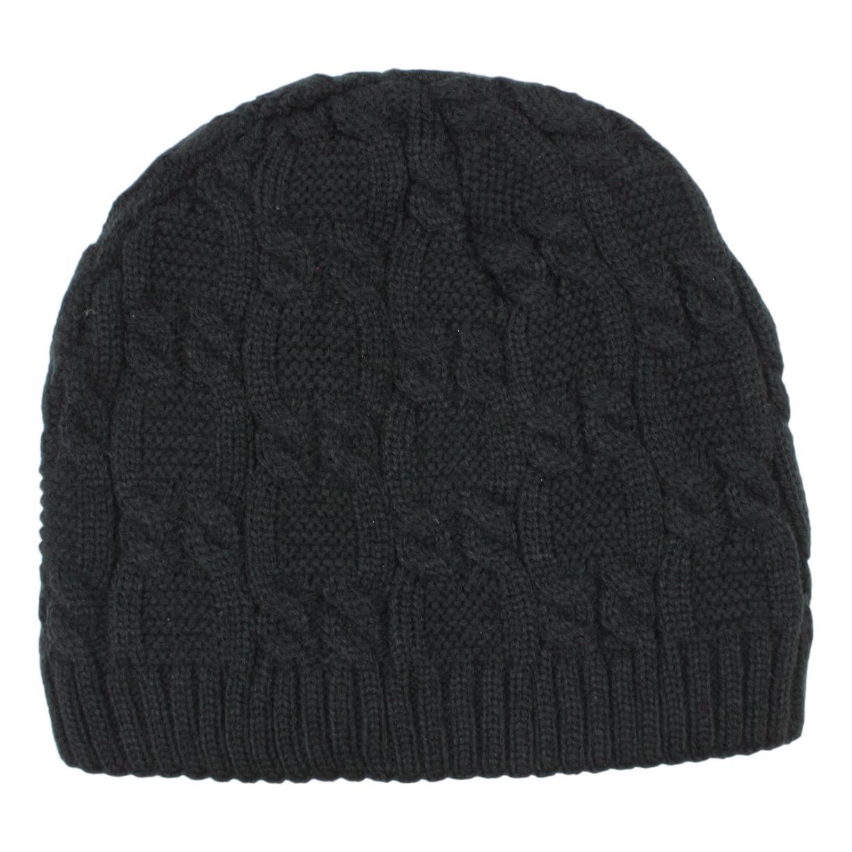 Mens Womens Unisex Beanie Winter Thermal Ski Warm Knitted Sherpa Plain Patterned - Picture 104 of 185