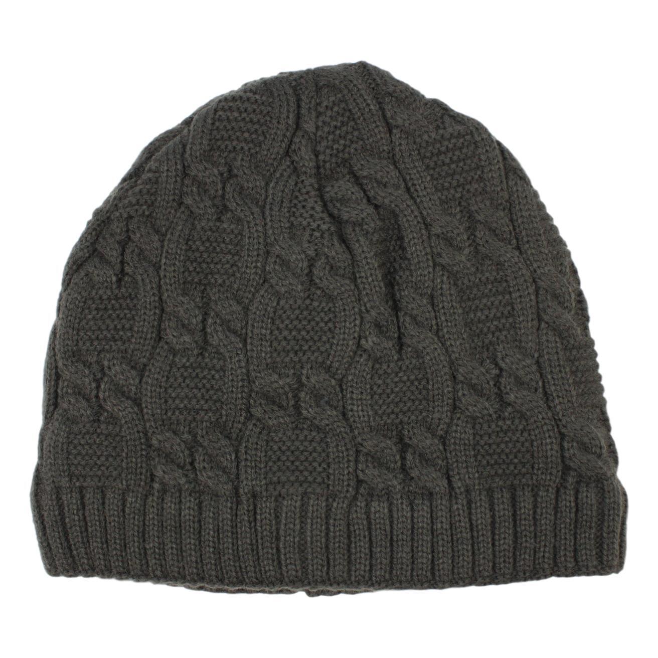 Mens Womens Unisex Beanie Winter Thermal Ski Warm Knitted Sherpa Plain Patterned - Picture 177 of 185